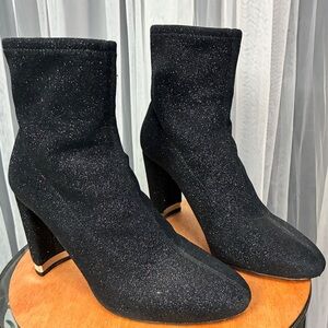 Michael Kors Black Sparkle Sock Ankle Boots
